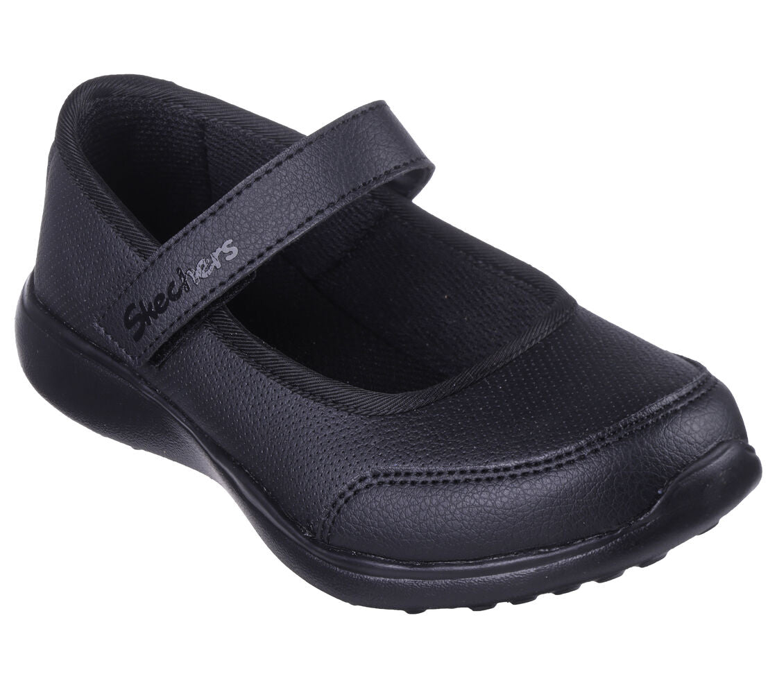 Girls black skechers sales