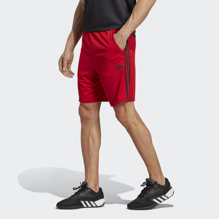 Adidas 3 stripe shorts red sale