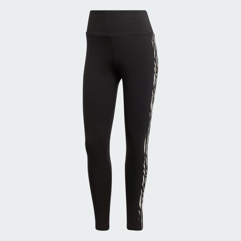 adidas Abstract Animal Print Leggings - Black