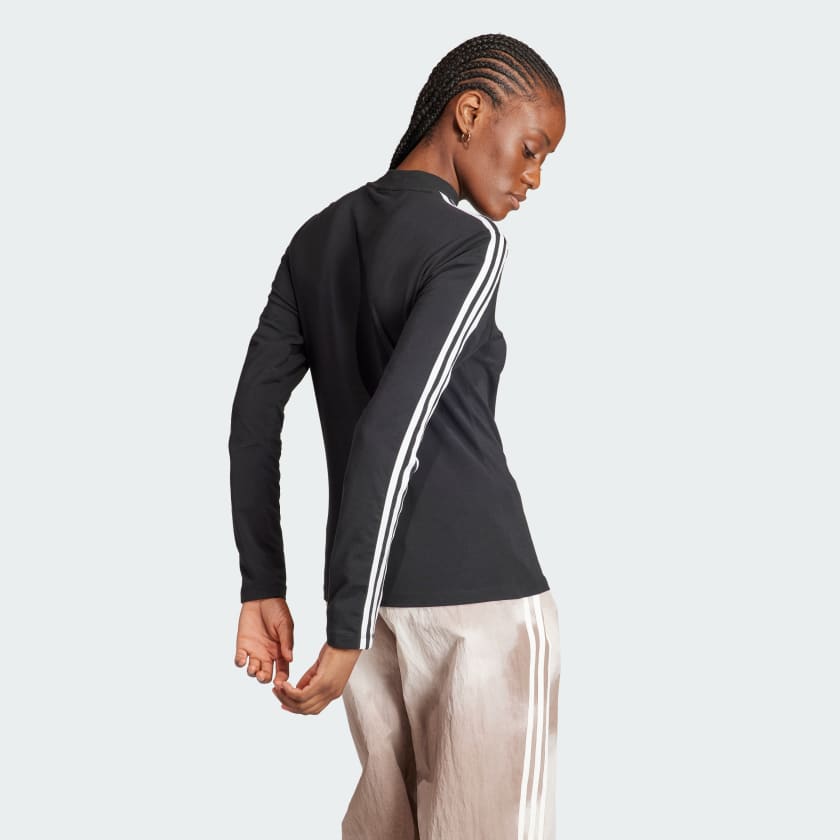 ADIDAS ADICOLOR CLASSICS 3 STRIPES HIGH NECK LONG SLEEVE TOP BLACK bCODE Your Online Fashion Retail Store