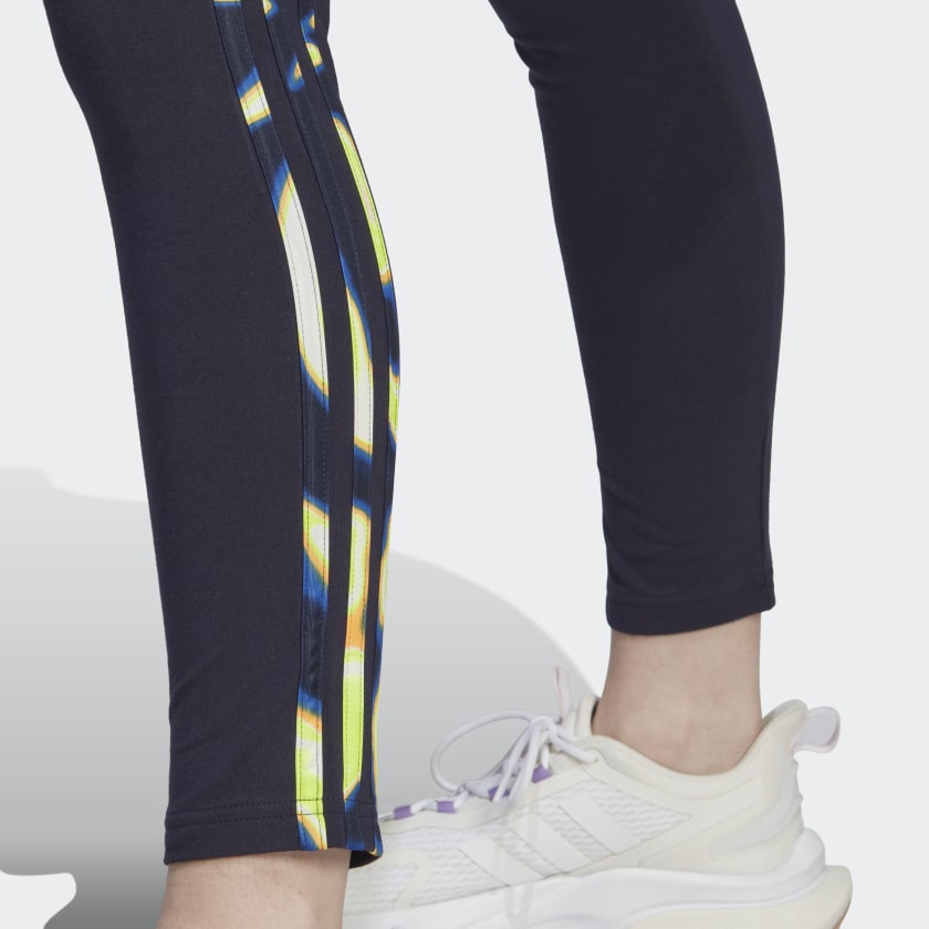 ADIDAS VIBRANT PRINT 3 STRIPES COTTON LEGGINGS IL5867 bCODE Your Online Fashion Retail Store