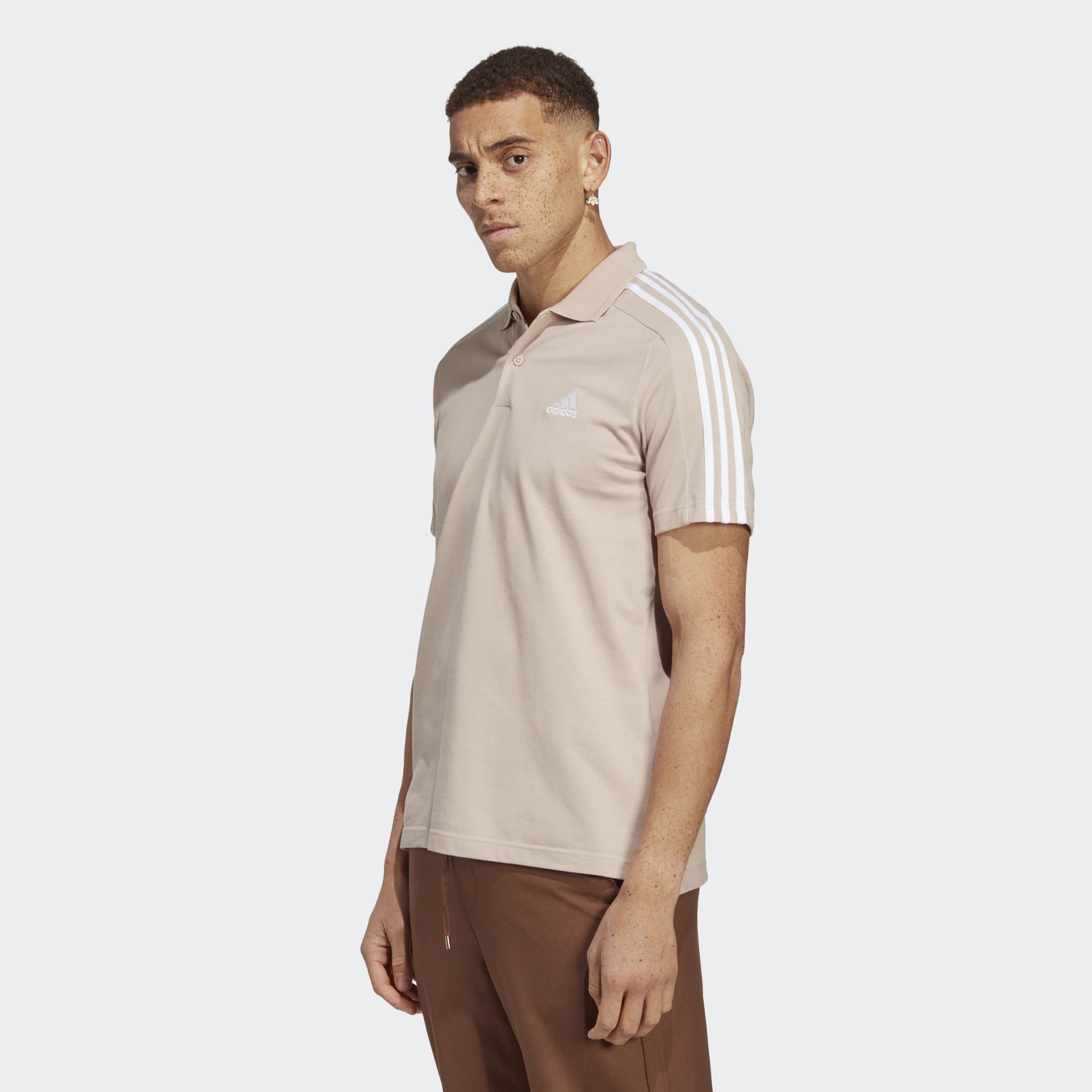 Adidas essentials 3 stripe polo shirt online