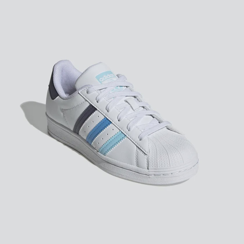 Superstar with light blue store stripes