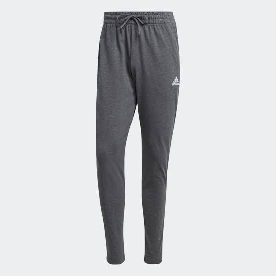 Adidas Essentials Single Jersey Tapered Cuff Logo Joggers (black)